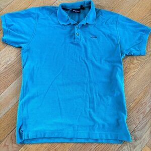 Vintage Patagonia Polo Shirt‎ Mens M Golf 100% Cotton Turquoise Blue Green